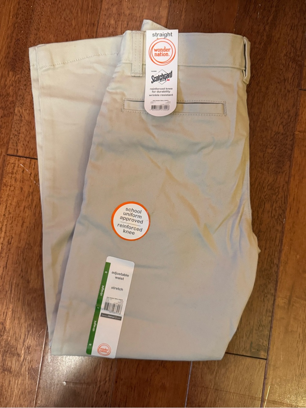 wonder nation Boys Khaki Straight Chinos/Uniform Pants - Size 8